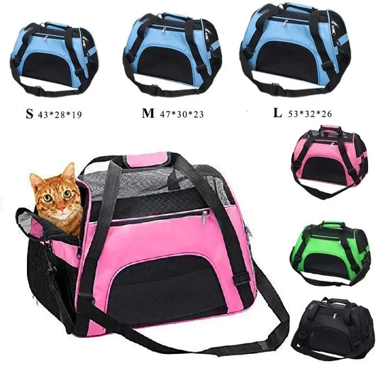 Portable Mesh Pet Carrier Bag – Comfortable Travel for Cats & Small Dogs