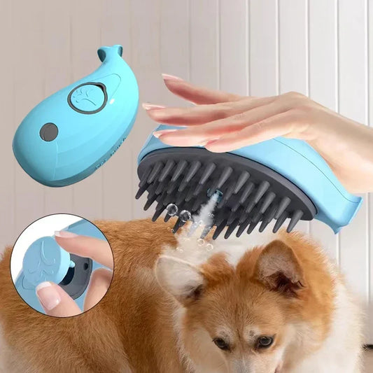 Cat & Dog Grooming Comb 3 in 1 Electric Spray Cat Hair Brushes for Massage Pet Grooming Comb Cat Steam Brush Cute Whale Shape