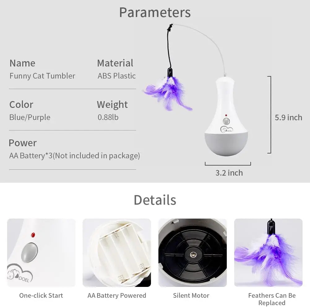 Interactive Feather Cat Toy – Fun, Automatic Indoor Play