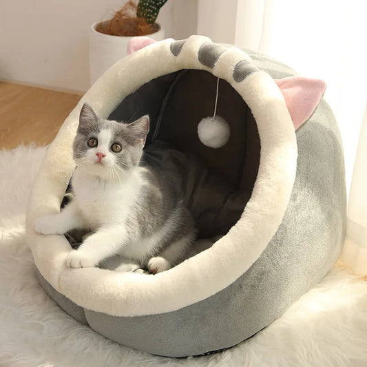 Deep Sleep Cartoon Cat Bed – Foldable, Washable & Comfortable
