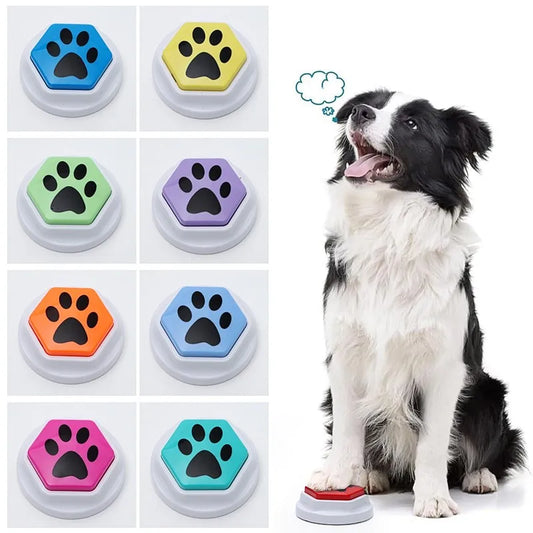 Interactive Dog Squeak Toy – Recordable Talking Buttons for Dogs