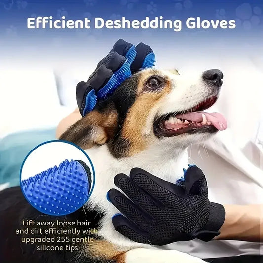 Pet Grooming Glove – Cat & Dog Hair Removal and Massage Brush