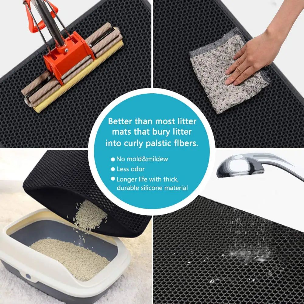 Cat Litter Mat – Waterproof Honeycomb Double-Layer Design