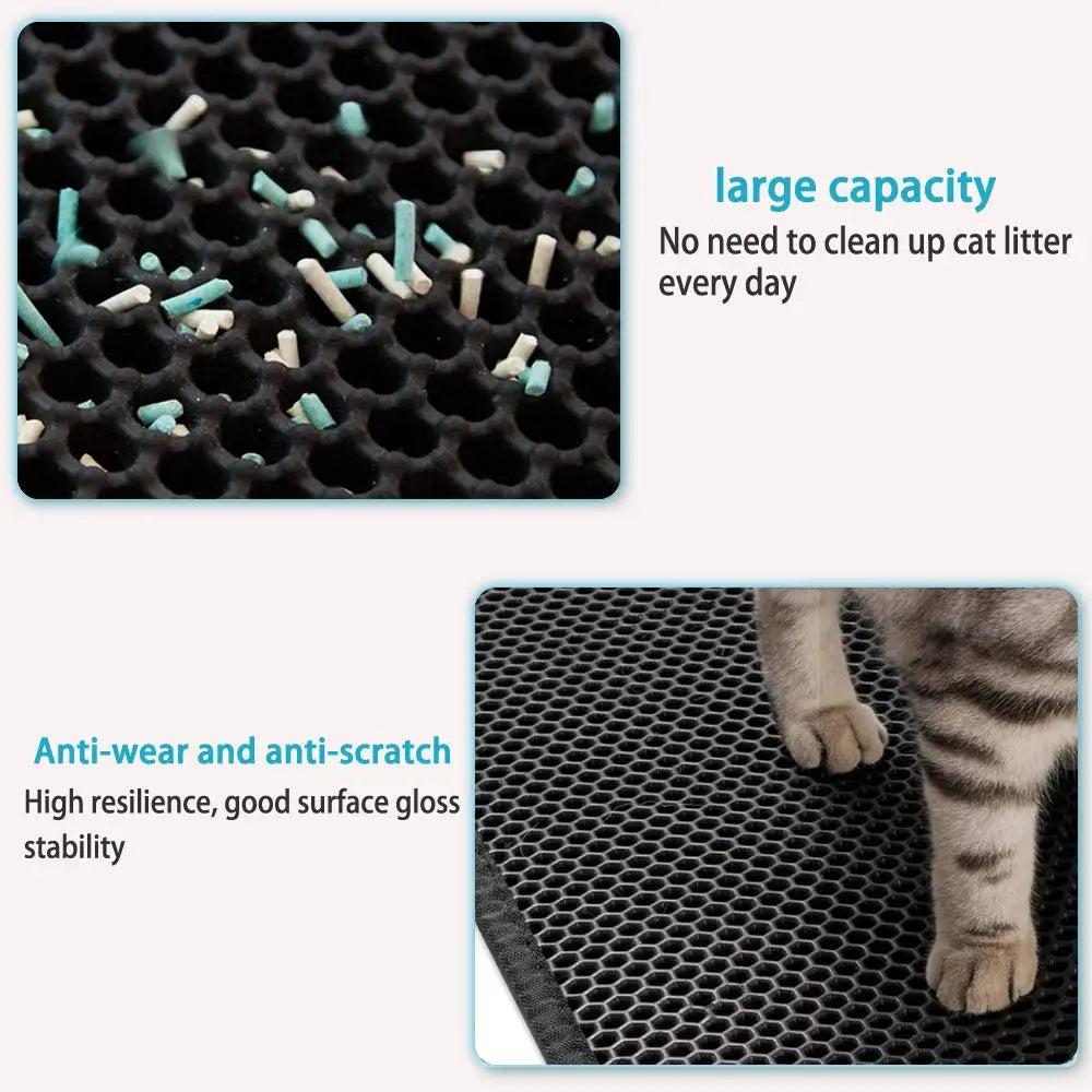 Cat Litter Mat – Waterproof Honeycomb Double-Layer Design