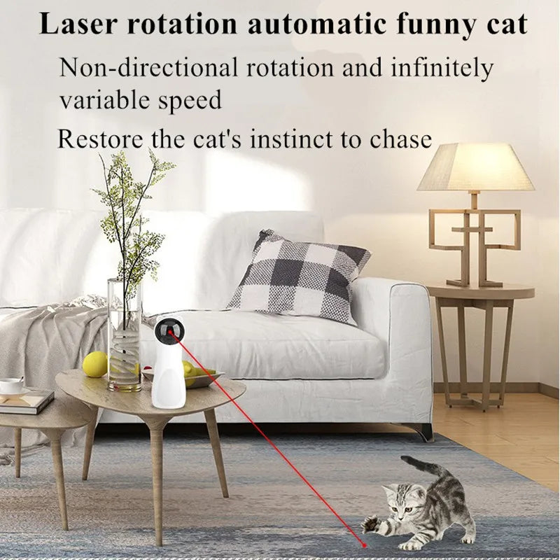 Smart Rotating LED Laser Cat Toy – Interactive Fun for Cats