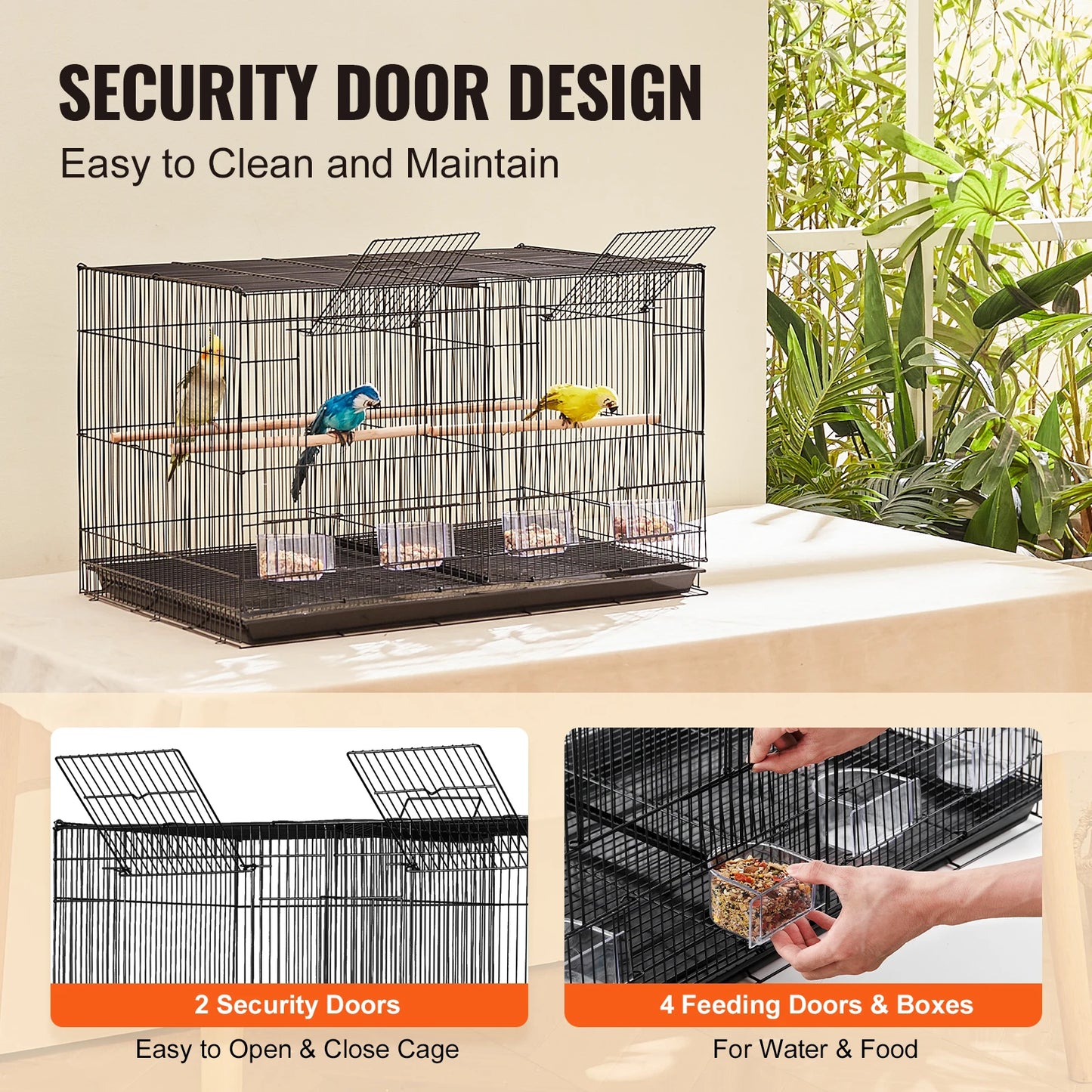 SucceBuy 30in Flight Bird Cage – Stackable & Travel-Ready