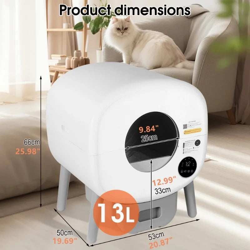 Extra-Large Automatic Self-Cleaning Litter Box – Smart, Hygienic, and Odor-Free