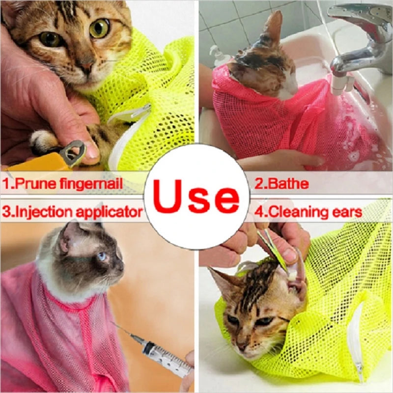 Mesh Grooming & Bath Bag – Safe, Adjustable Pet Restraint