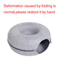 Felt Donut Cat Bed – Warm Hideaway & Interactive Tunnel for Cats