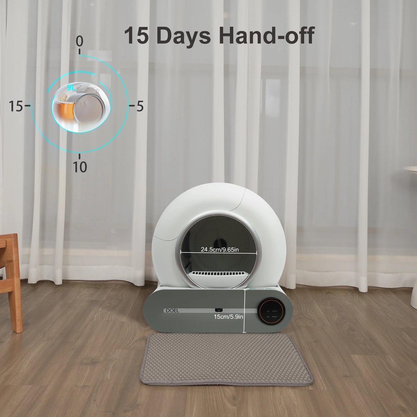 DOEL Self-Cleaning Cat Litter Box – Smart, App-Controlled Hygiene