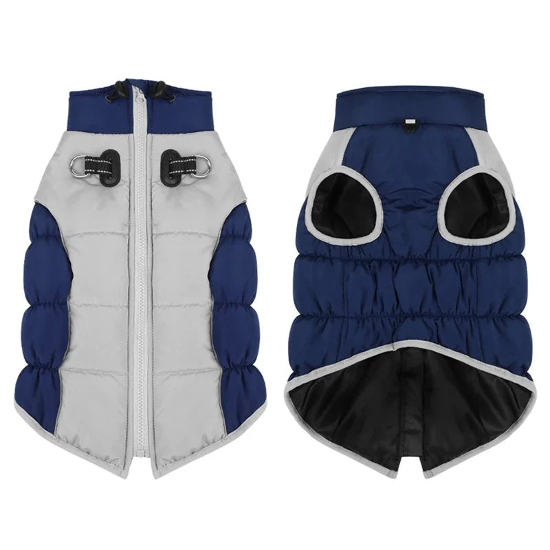 XL-6XL Zipper Dog Winter Warm Dog Coat Jacket Reflective Fleece Dog Cold Weather Vest with Leash D Rings for Medium Large Dogs
