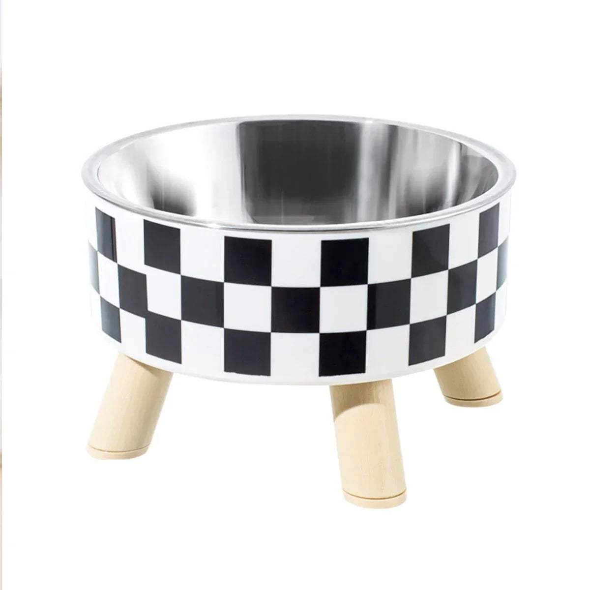 Pet Cat and Dog Bowl Polka-dot Plaid Stainless Steel Anti-slip Easy To Clean Indoor and Outdoor Pet Products Pet Supplies
