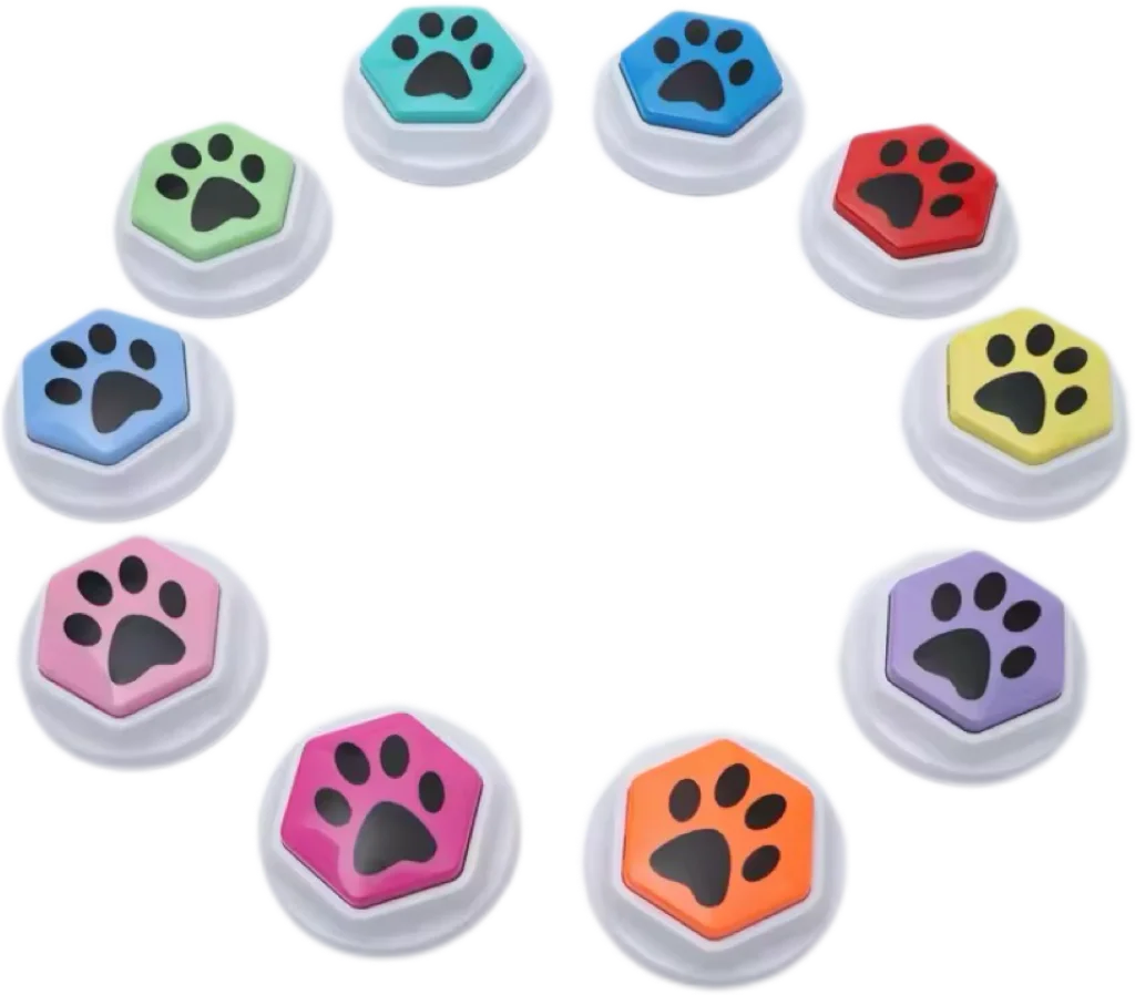 Interactive Dog Squeak Toy – Recordable Talking Buttons for Dogs