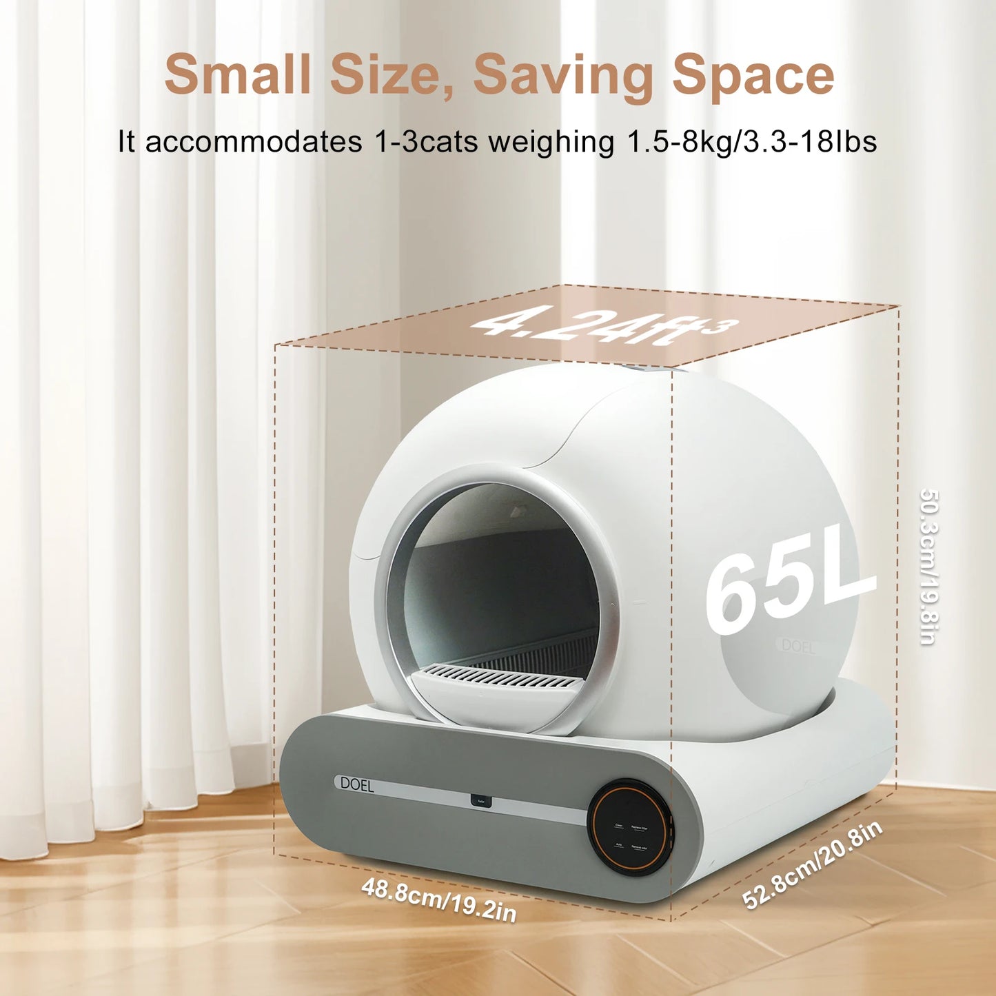 DOEL Self-Cleaning Cat Litter Box – Smart, App-Controlled Hygiene
