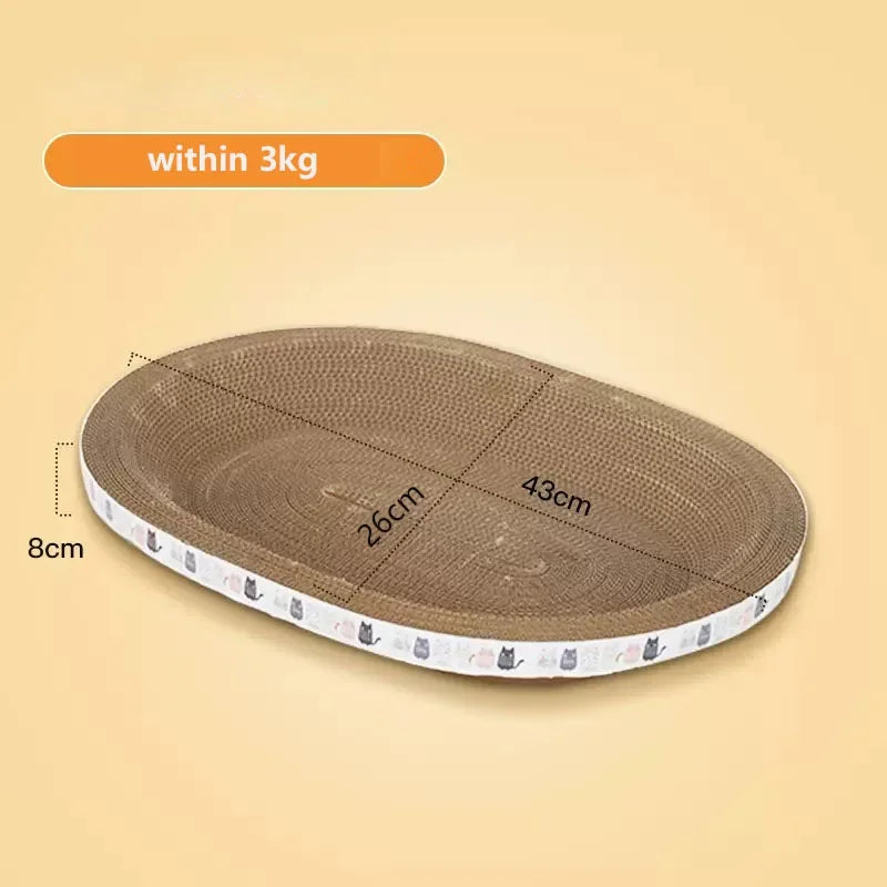 Corrugated Cat Scratching Post with Catnip – Scratch-Resistant Cat Bed & Furniture Protector