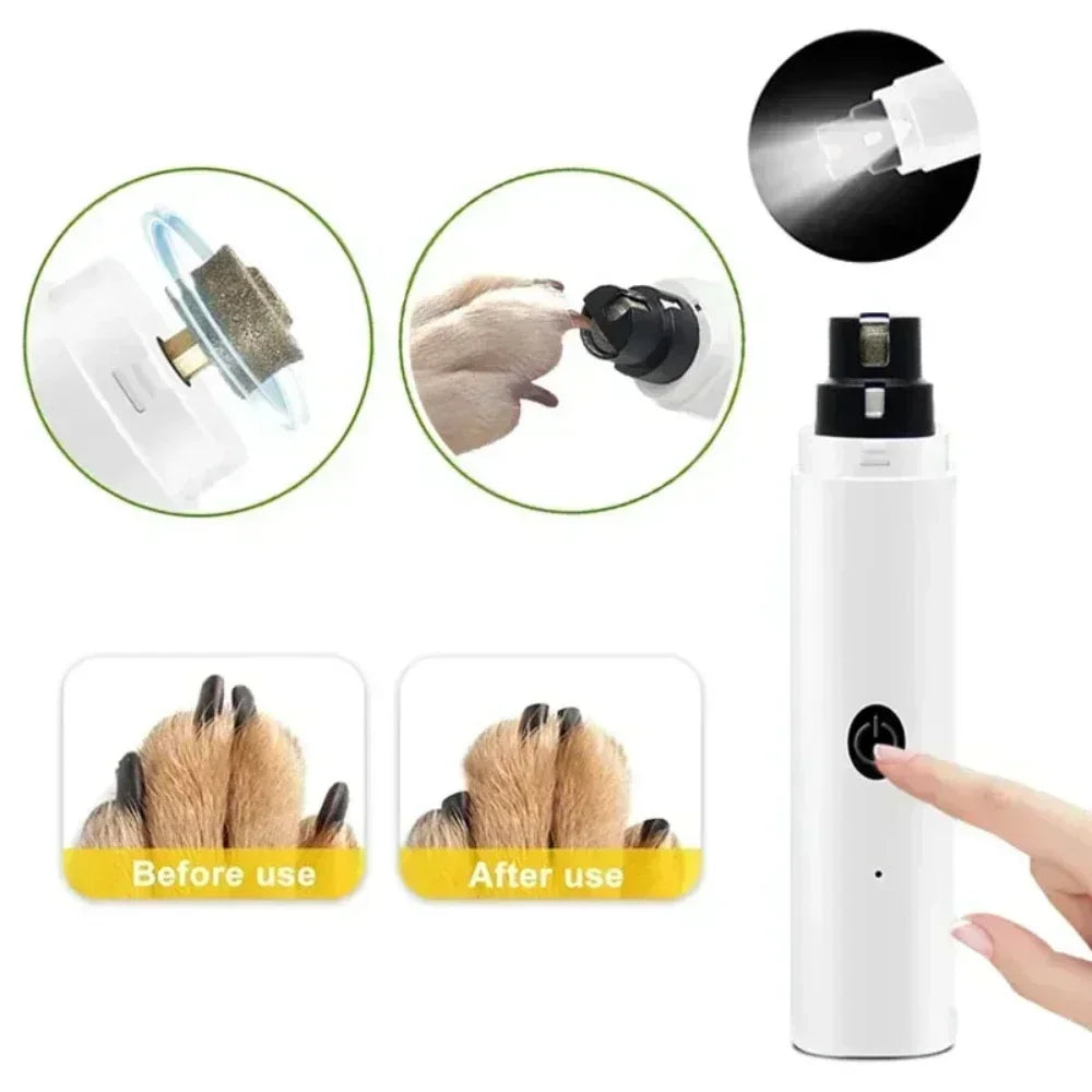 Electric Pet Nail Clipper – USB Rechargeable Nail Grinder for Dogs & Cats