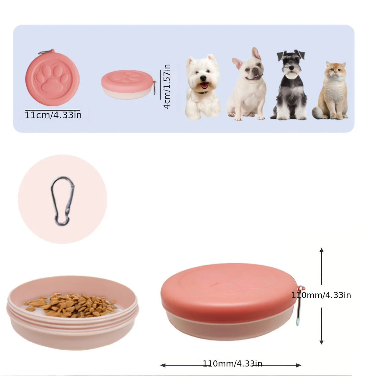 Pet Travel Bowl – Portable & Multifunctional Feeding Solution
