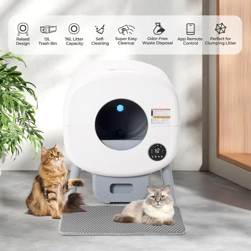 Extra-Large Automatic Self-Cleaning Litter Box – Smart, Hygienic, and Odor-Free