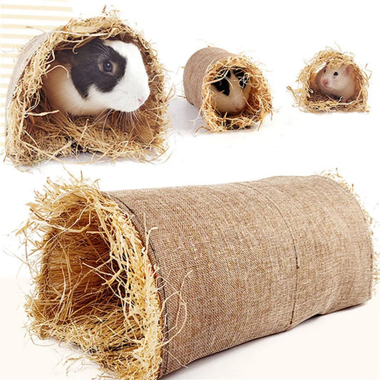 Rabbit Hideaway Toy – Grass Straw Adventure Tunnel