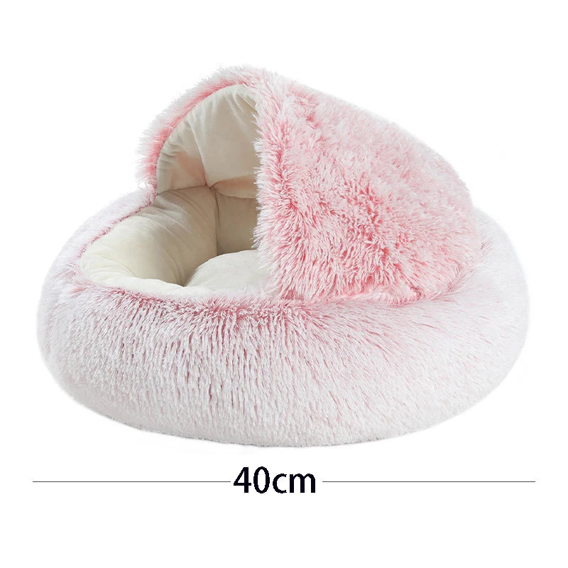 Soft Plush Pet Bed – Warm Sleeping Nest for Cats & Small Dogs