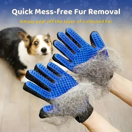 Pet Grooming Glove – Cat & Dog Hair Removal and Massage Brush