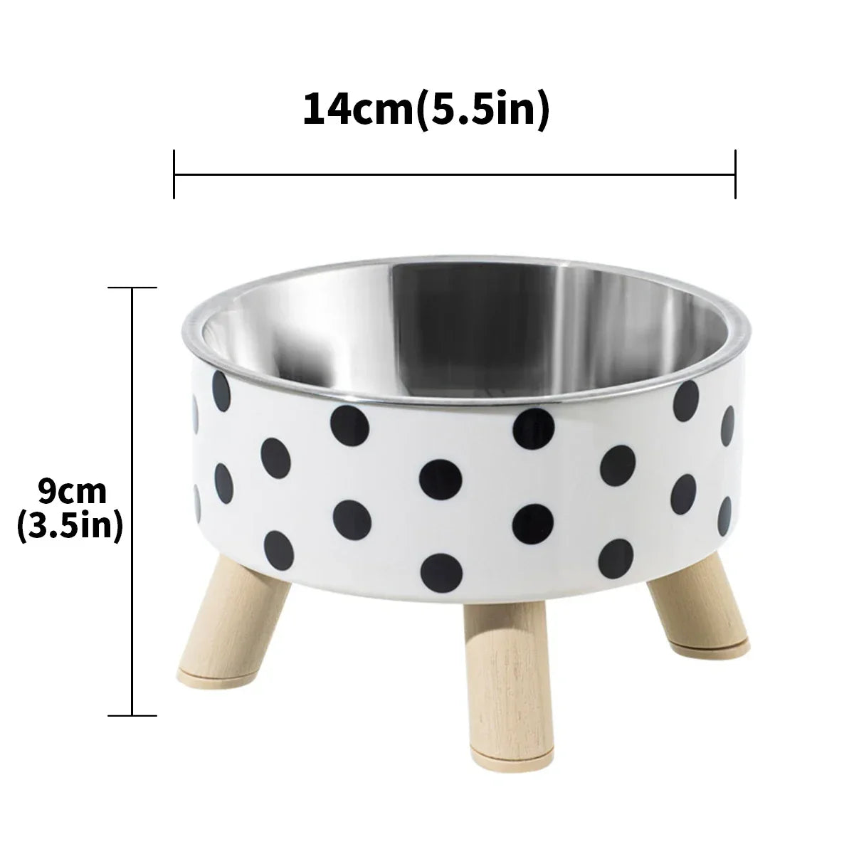 Pet Cat and Dog Bowl Polka-dot Plaid Stainless Steel Anti-slip Easy To Clean Indoor and Outdoor Pet Products Pet Supplies