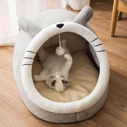 Deep Sleep Cartoon Cat Bed – Foldable, Washable & Comfortable