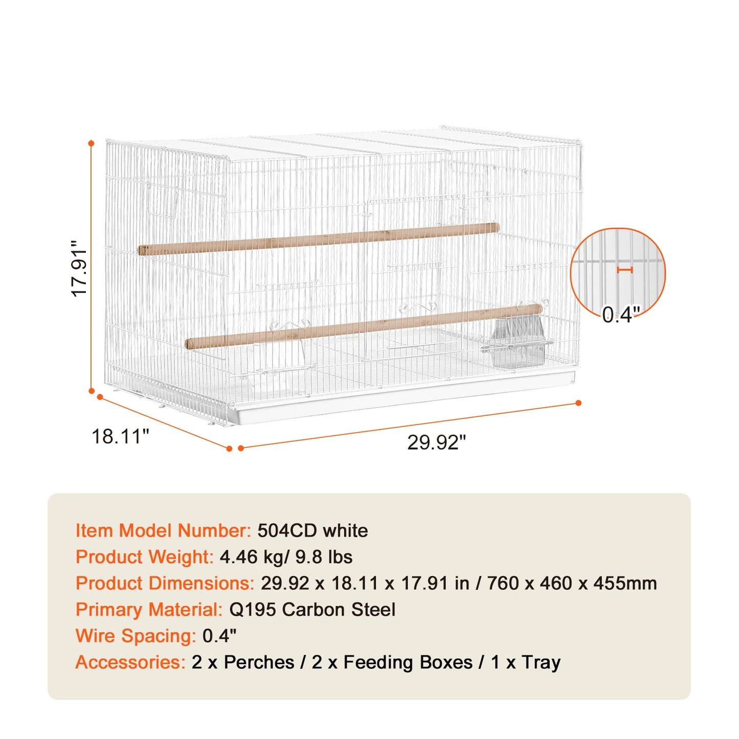 SucceBuy 30in Flight Bird Cage – Stackable & Travel-Ready