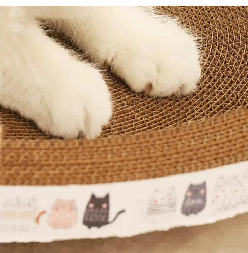 Corrugated Cat Scratching Post with Catnip – Scratch-Resistant Cat Bed & Furniture Protector