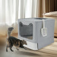 Bingopaw Stainless Steel Cat Litter Box – Front Entry & Top Exit Design