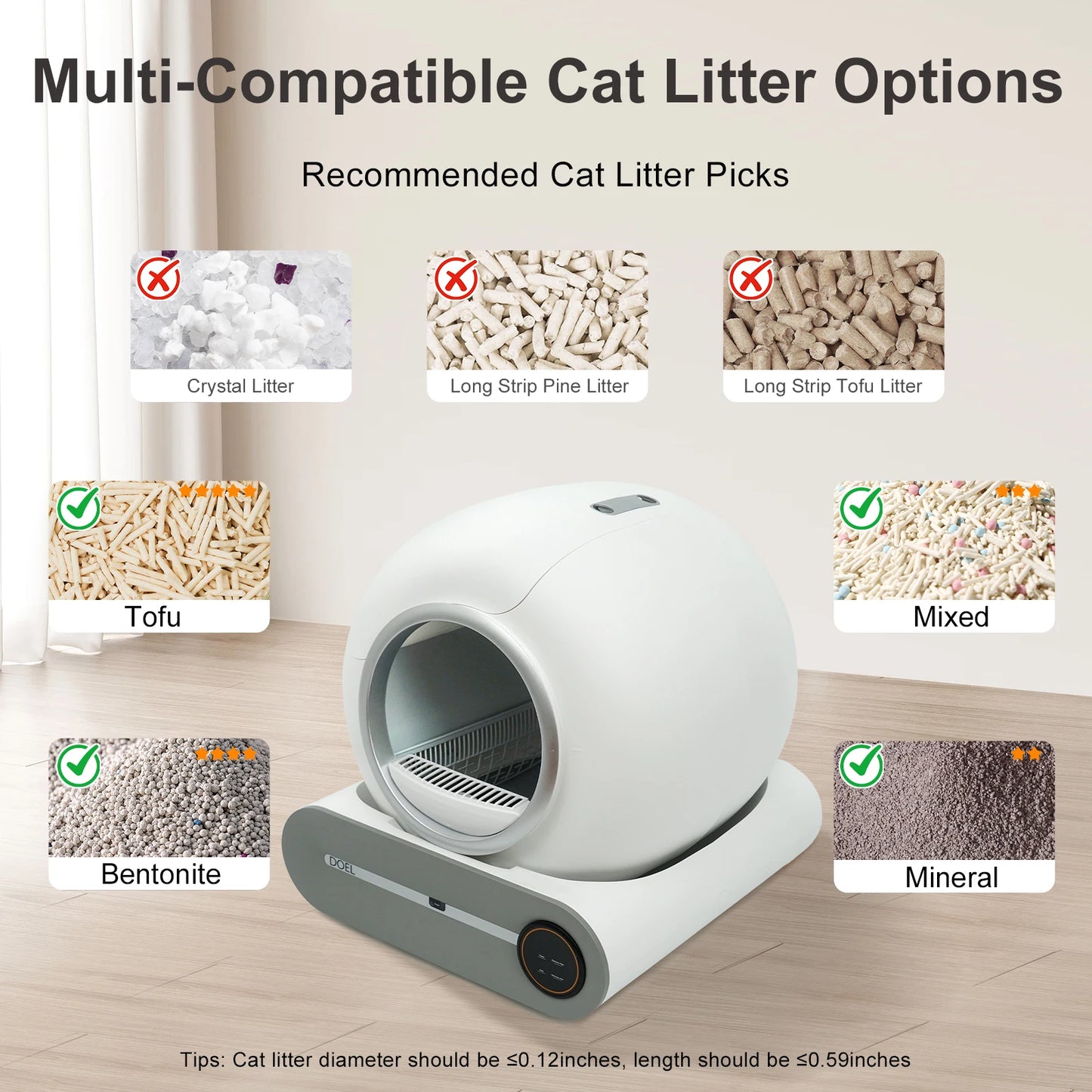 DOEL Self-Cleaning Cat Litter Box – Smart, App-Controlled Hygiene