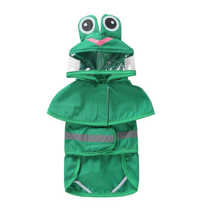 Fashionable Reflective Pet Dog Raincoat Cute Animal Raincoat Pet Hooded Waterproof Jacket Clothes Dog Clothes for Big Dogs