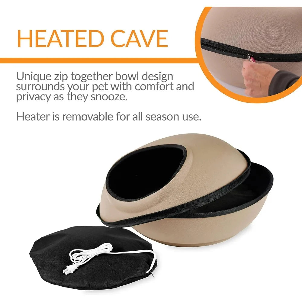 K&H Thermo-Kitty Mod Dream Pod – Heated Cat Cave Bed for Large Cats