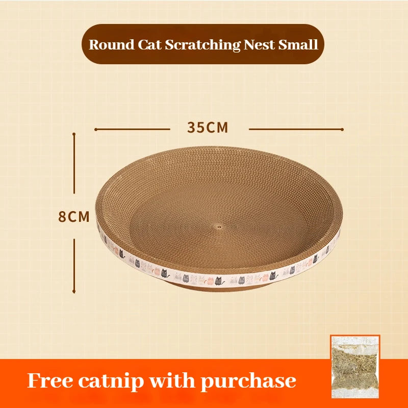 Corrugated Cat Scratching Post with Catnip – Scratch-Resistant Cat Bed & Furniture Protector