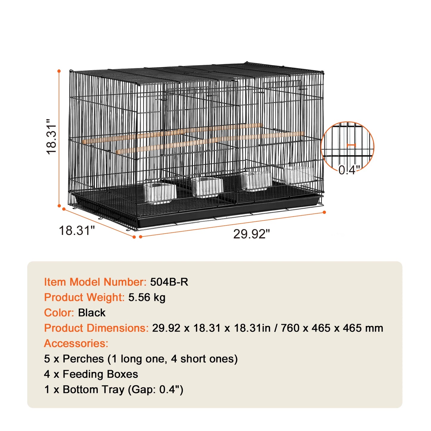 SucceBuy 30in Flight Bird Cage – Stackable & Travel-Ready
