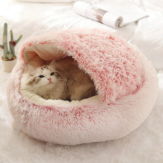 Soft Plush Pet Bed – Warm Sleeping Nest for Cats & Small Dogs