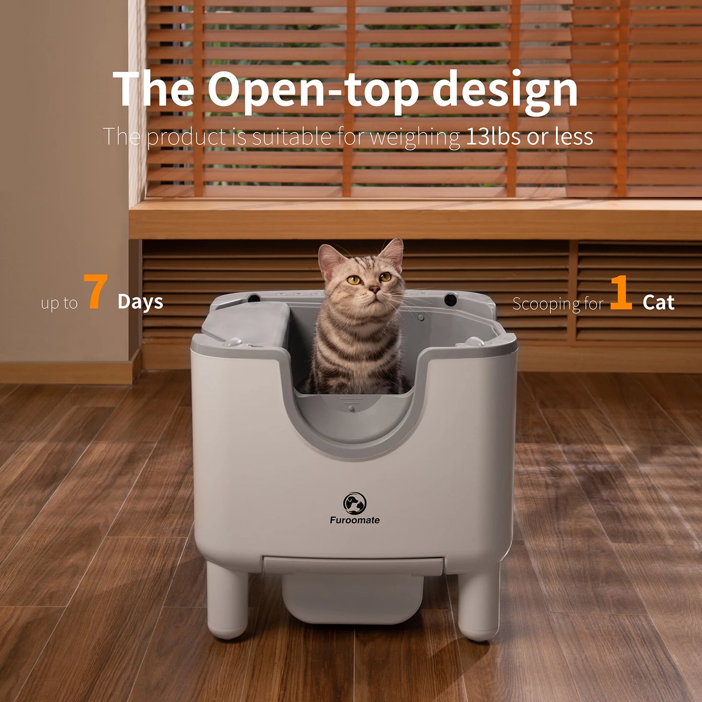 F6 Self-Cleaning Litter Box – Automatic, Odor-Controlled & Safe