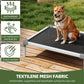 32" Heavy-Duty Chew Resistant Elevated Dog Bed, Durable Aluminum Frame Cooling Cot with Reinforced Textilene Mesh