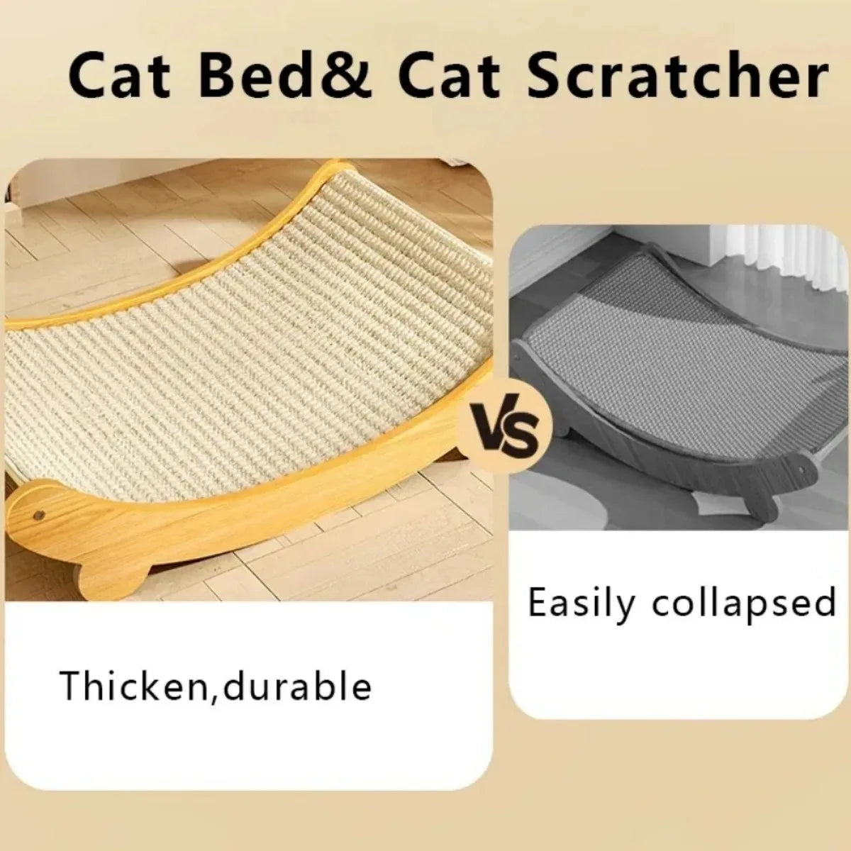 Wooden Cat Scratching Pads – Multifunctional Cat Bed & Toy