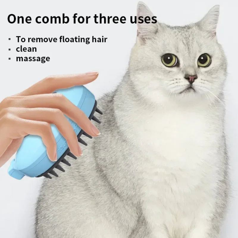 Cat & Dog Grooming Comb 3 in 1 Electric Spray Cat Hair Brushes for Massage Pet Grooming Comb Cat Steam Brush Cute Whale Shape
