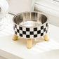 Pet Cat and Dog Bowl Polka-dot Plaid Stainless Steel Anti-slip Easy To Clean Indoor and Outdoor Pet Products Pet Supplies