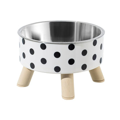 Pet Cat and Dog Bowl Polka-dot Plaid Stainless Steel Anti-slip Easy To Clean Indoor and Outdoor Pet Products Pet Supplies
