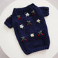 Embroidered Tulips Dog Clothes Pet Knit Sweater Poodle Pullover Puppy Warm Winter Clothes Bichon Christmas Gift