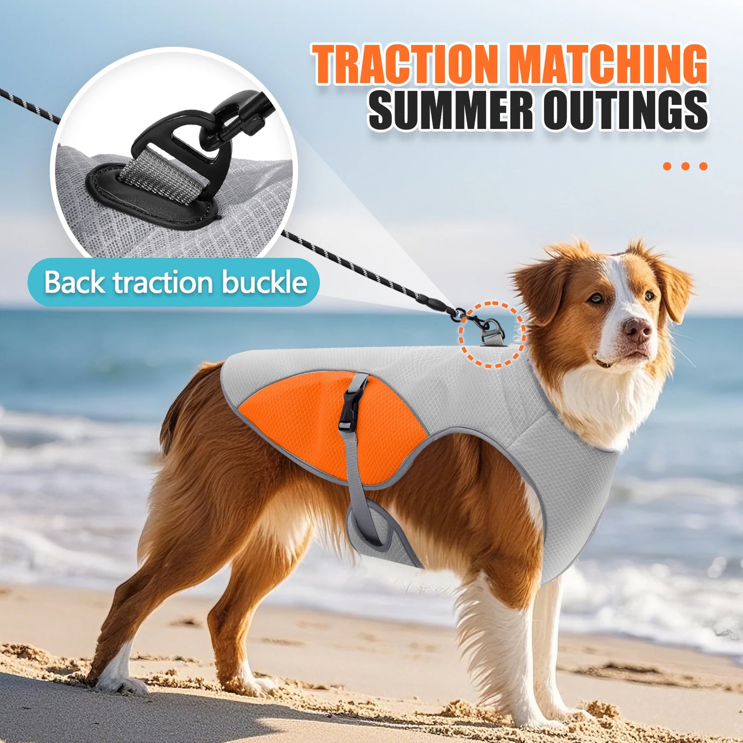 Dog Cooling Vest Dog Harness Cooler Jacket with Portable Water Bottle, for Walking Dog, Outdoor Camping and Hunting Training