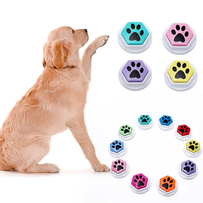Interactive Dog Squeak Toy – Recordable Talking Buttons for Dogs